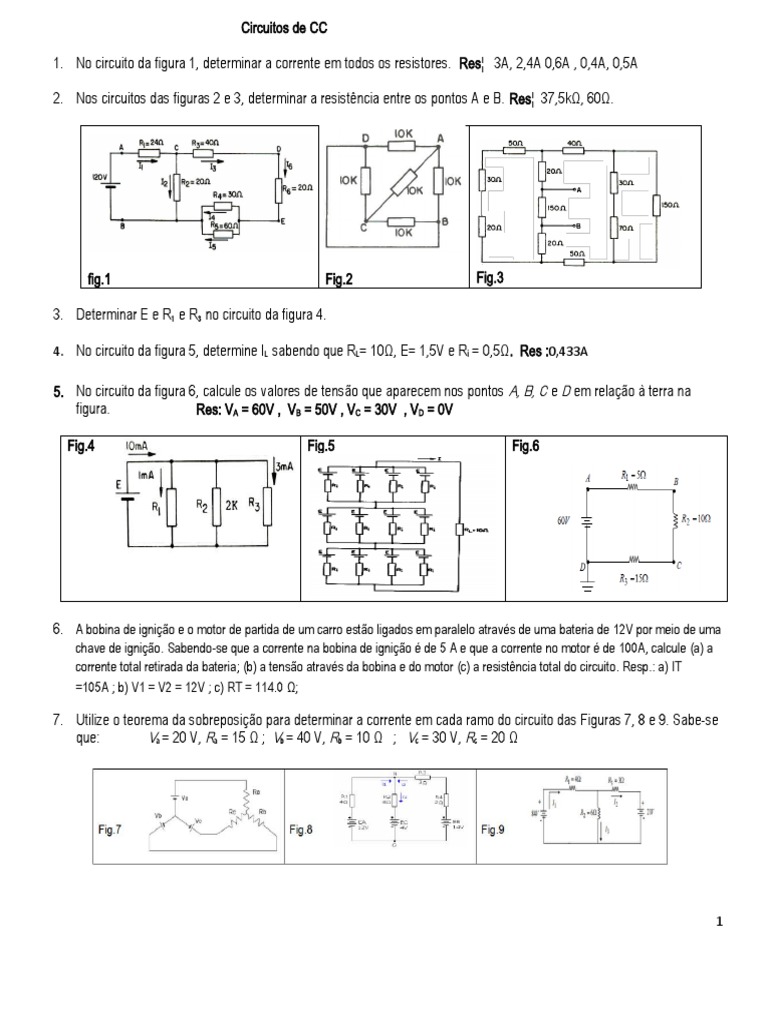 Circuitos de CC | PDF | Rede elétrica | Eletricidade
