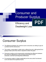 Consumer and Producer Surplus: Efficiency and Deadweight Loss