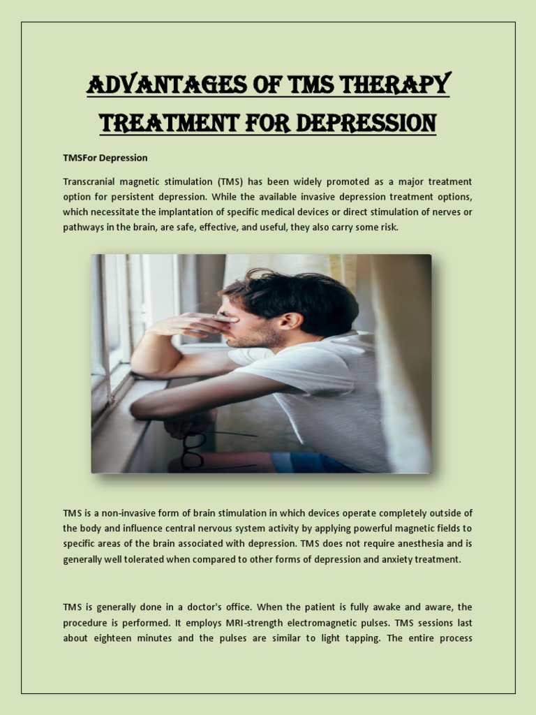 Advantages of Tms Therapy Treatment For Depression | PDF | Major ...
