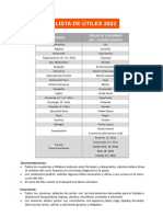 Lista de Útiles 2022