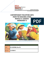 Contemporary Philippine Arts From The Regions (Cpar) Module 5: Lesson 5 Worksheet 5