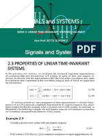Signals and Systems: Week 5: Linear Time-Invariant Systems (2Nd Part) Asst Prof. Betül Gürünlü