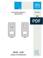 CAME BPT LVC-01 Programming Manual