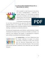 Trabajo 2 Influencia de Las Relaciones Interpersonales en La Relaciones de Grupos