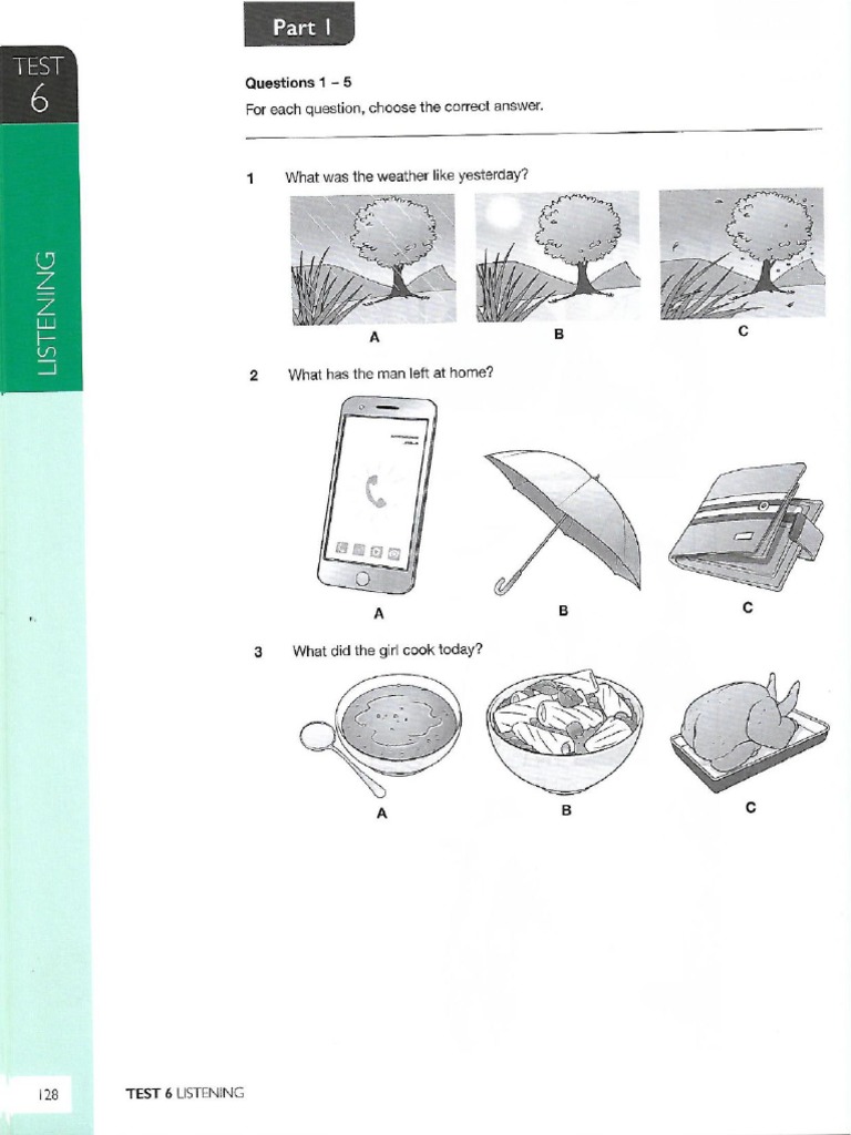 Pearson - Practice Tests Plus - A2 Key - 2020 - Test-6 - L | PDF