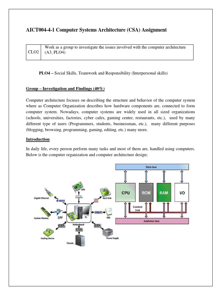 CSA - GroupAssignment Question | PDF | Computer Architecture | Computer ...