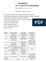 MTMW12: Introduction To Numerical Modelling: (Lecturer Version)