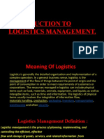 Introduction to Logistics Management
