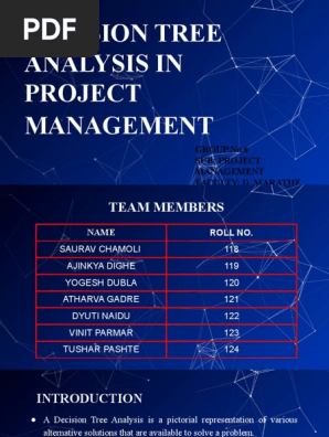 Decision tree Analysis in PM