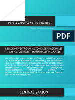 Relaciones Entre Las Autoridades Nacionales y Las Autoridades Territoriales o Locales