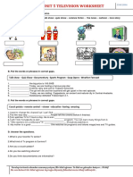 7 Sunshine Unit 5 Television Worksheet