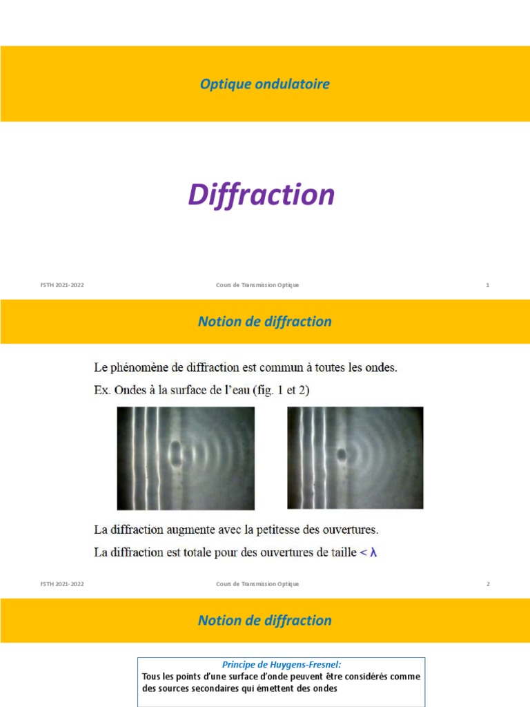 Diffraction de la lumière polychromatique | PDF | Diffraction | Vagues