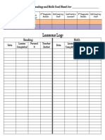 Lessons Log:: Iready Diagnostic Reading and Math Goal Sheet For