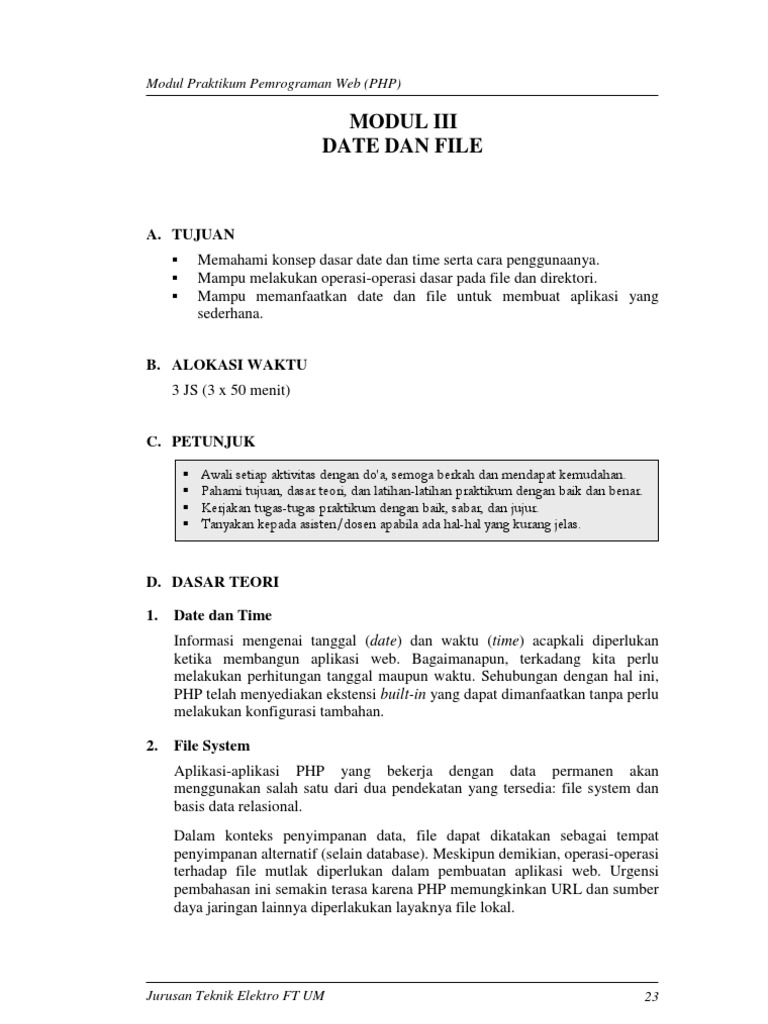 Modul 03 Date Dan File | PDF