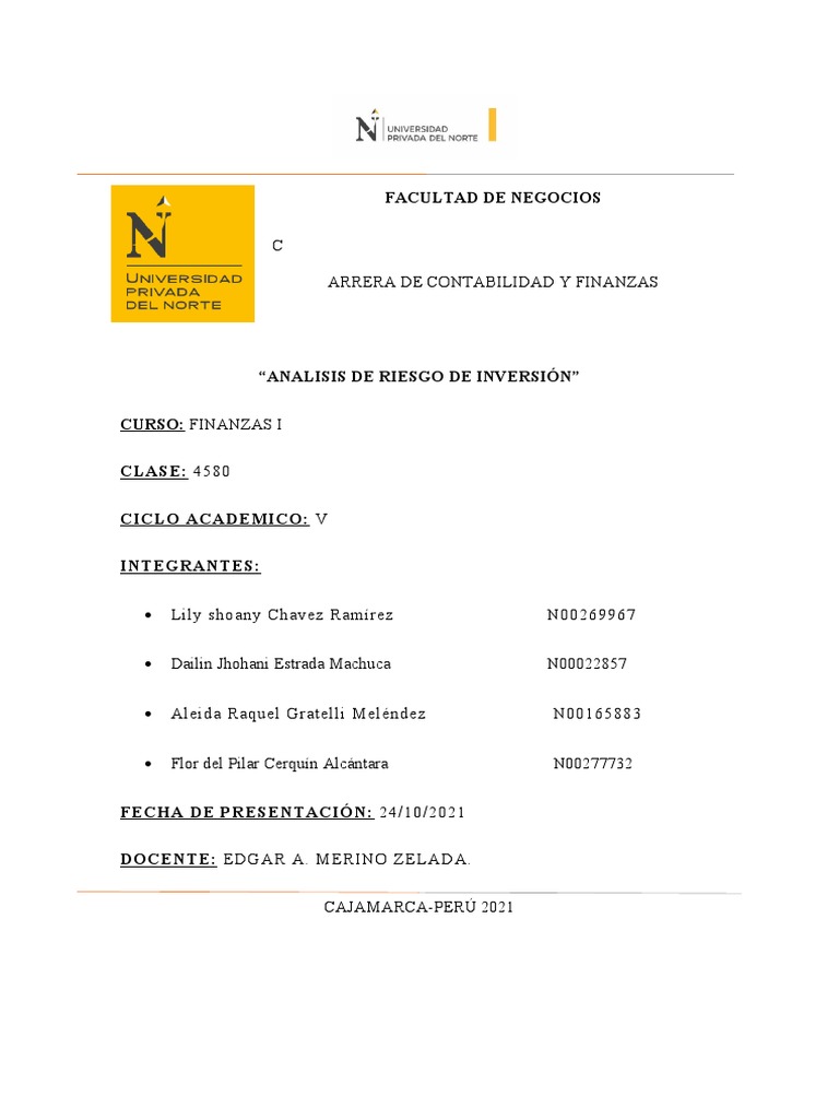 Análisis de Riesgo en Inversiones Financieras | PDF | Petróleo | Modelo ...