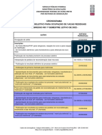 Cronograma Proc Seletivo - Vagas Residuais 2022-1 Publicacao