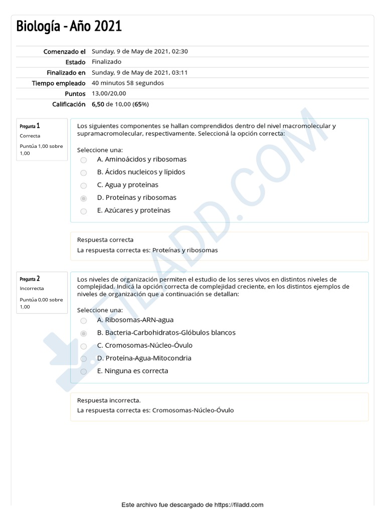 CUESTIONARIO TP 1 Bio | PDF | Mitosis | Biología Celular)
