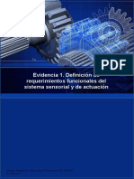 Definición de Requerimientos Funcionales Del Sistema Sensorial y de Actuación