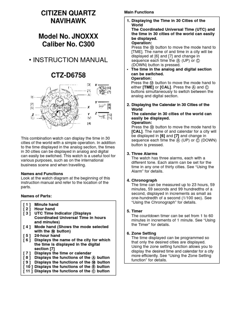 Citizen Navihawk Manual Book PDF Airspeed Speed
