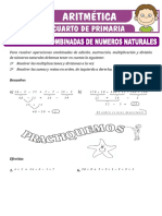 Operaciones Combinadas de Numero Naturales para Cuarto de Primaria