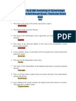 NCM 118-RLE 2M: Assisting in Gynecologic Exams and Self Breast Exam, Testicular Exam Quiz