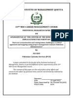 NATIONAL INSTITUTE OF MANAGEMENT QUETTA RESEARCH PAPER