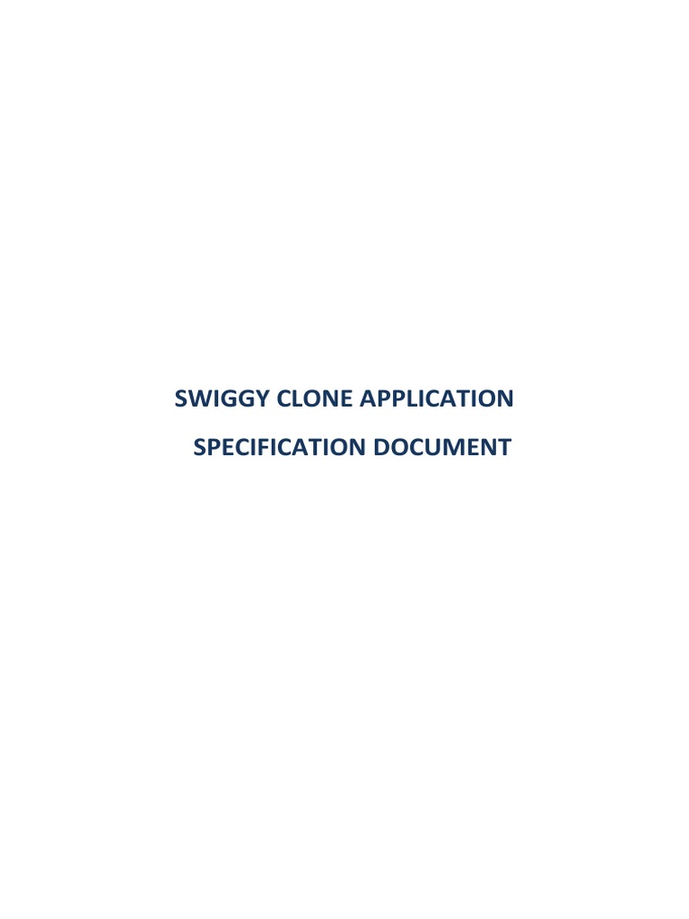 Swiggy Clone App Specification Document | PDF | Use Case ...
