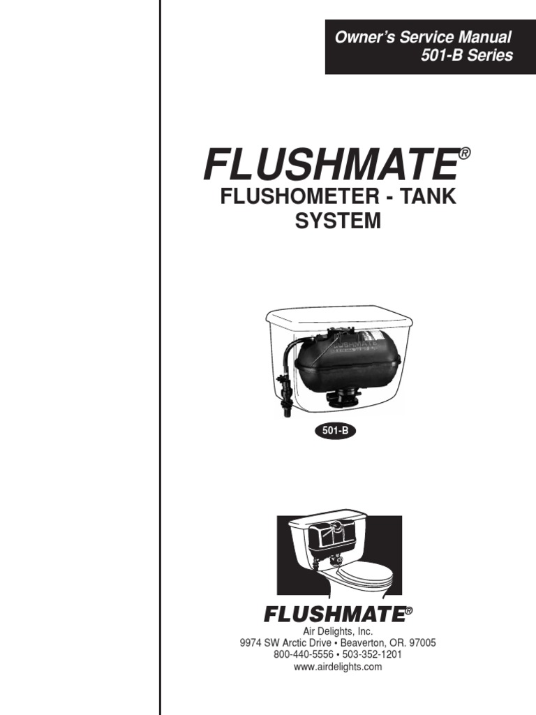 Flushmate 501B Series Owners Service Manual PDF Valve Equipment