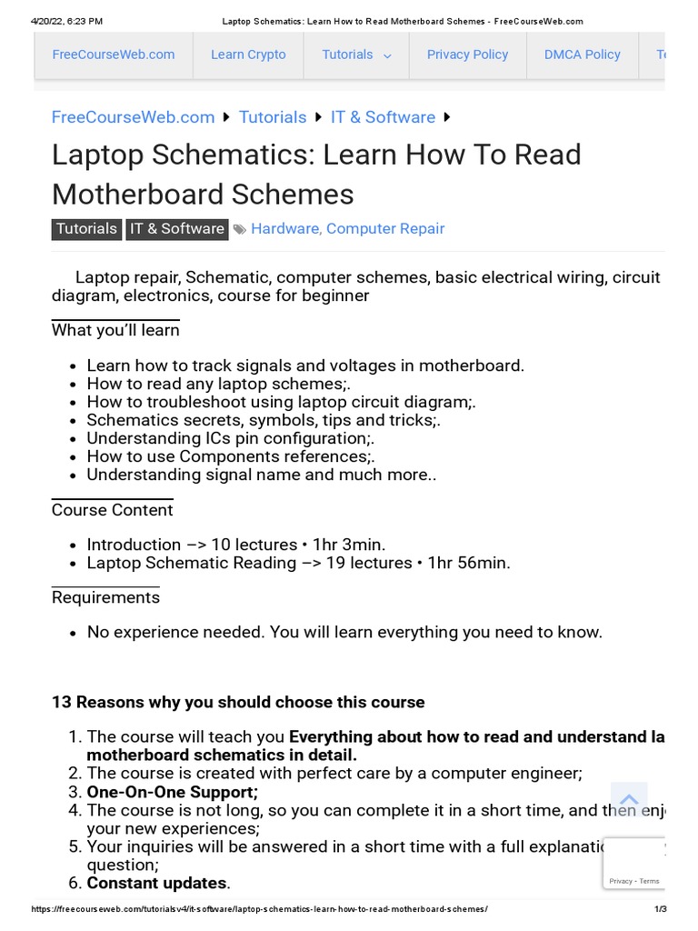 Laptop Schematics Learn How To Read Motherboard Schemes PDF