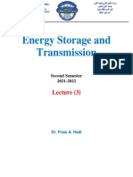 Energy Storage and Transmission: Lecture 3