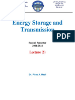 Energy Storage and Transmission: Lecture 5