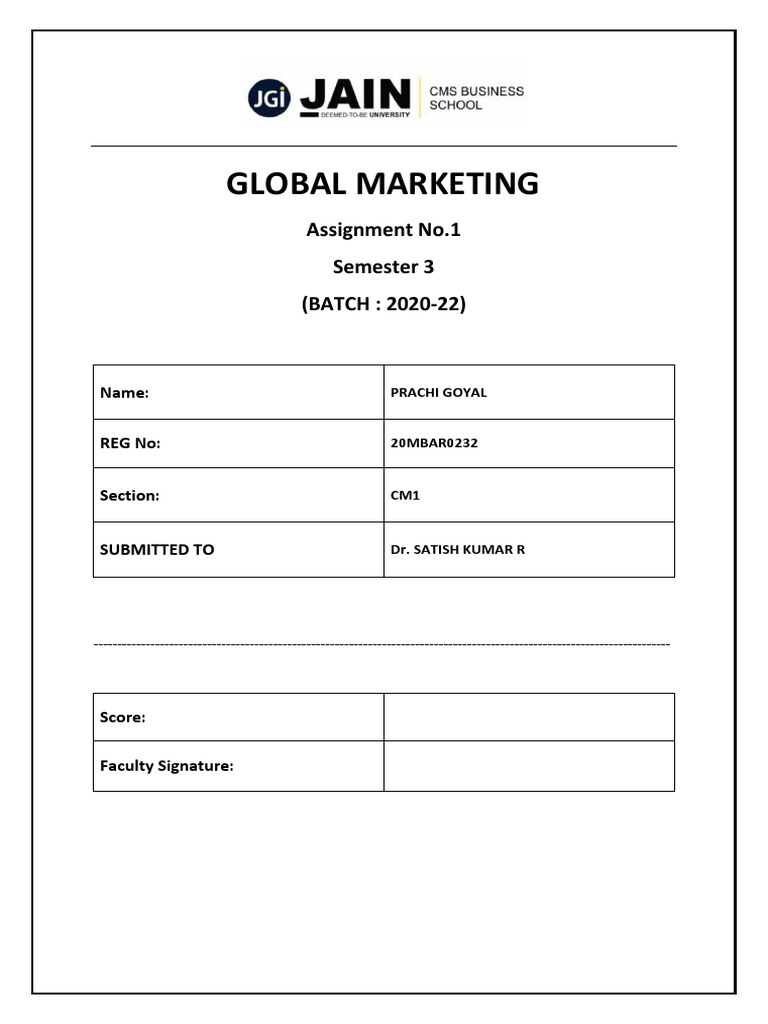 GM Assignment 1 - Prachi Goyal 20mbar0232 | PDF