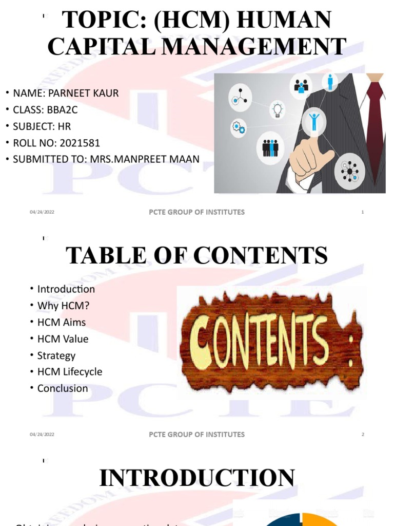 HCM Overview by Parneet Kaur | PDF