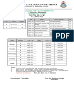 Hailey College BS Accounting 1st Semester Timetable