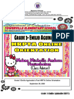 Grade 3 Emilio Aguinaldo's First HRPTA Online Orientation September 28, 2020