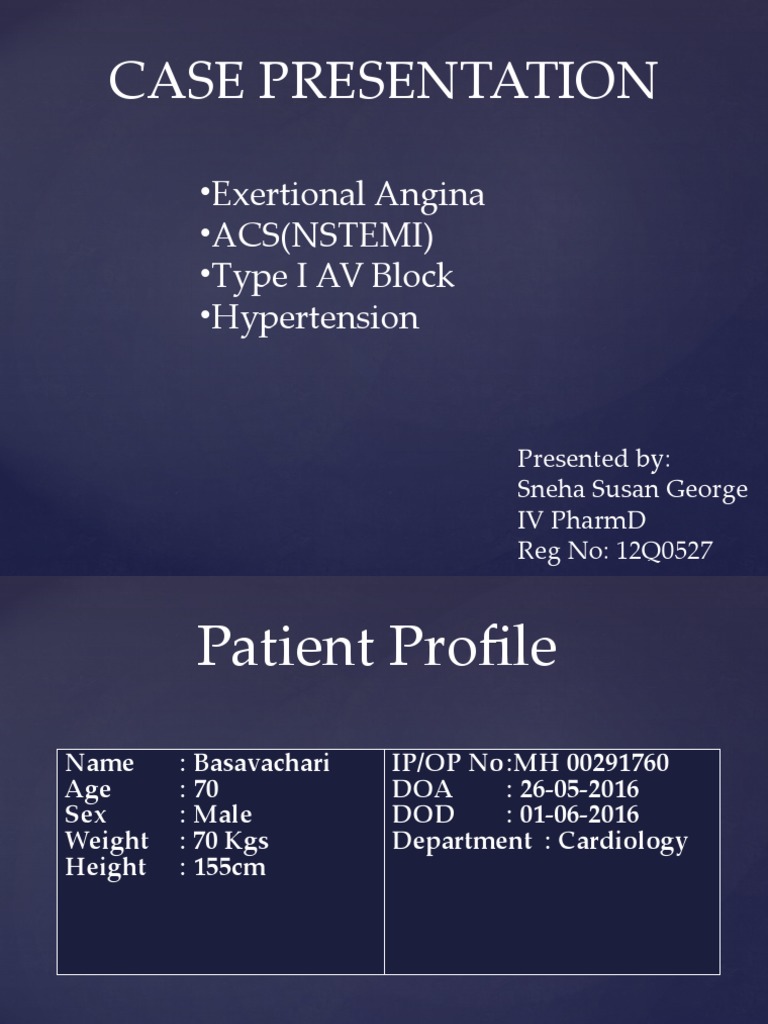 Case Presentation | PDF | Myocardial Infarction | Heart