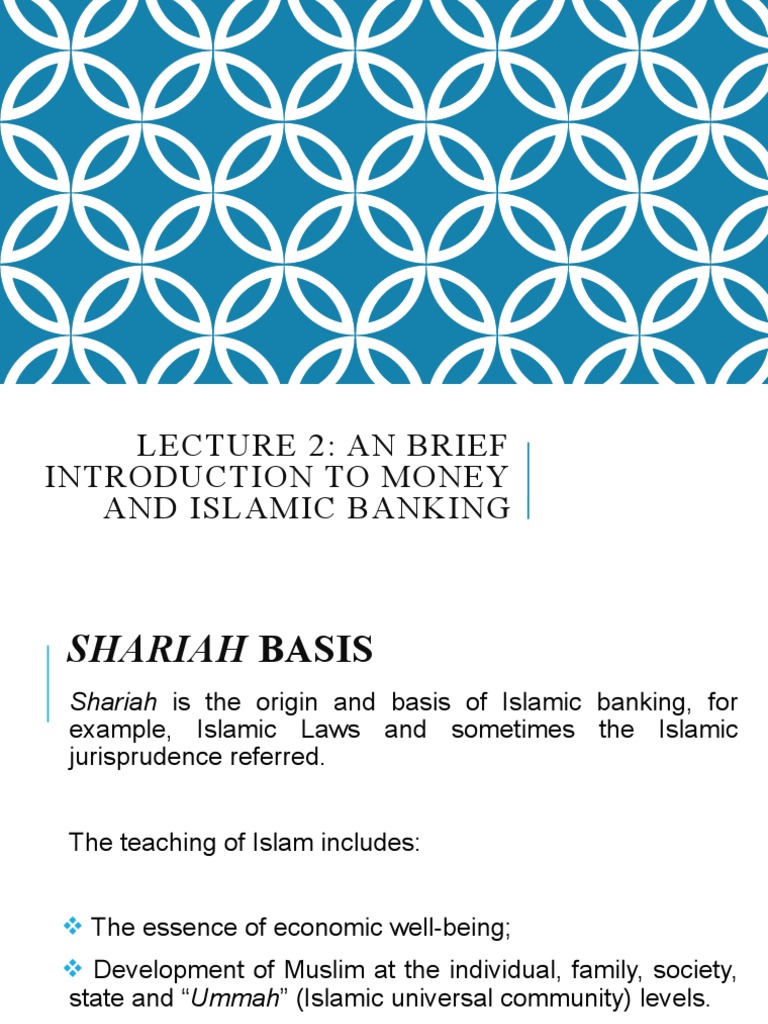 Lecture 2 An Brief Introduction To Money and Islamic Banking PDF