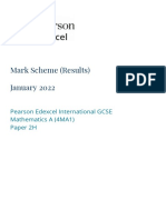 Mark Scheme (Results) January 2022: Pearson Edexcel International GCSE Mathematics A (4MA1) Paper 2H