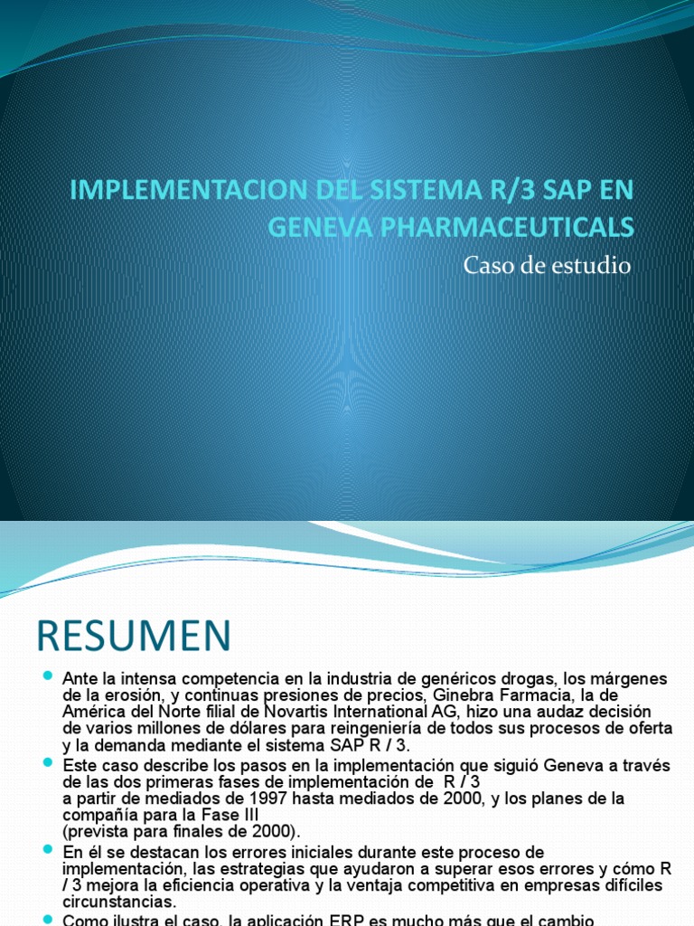 Implementación de SAP R/3 en Geneva | PDF | Novartis | Planificación de ...