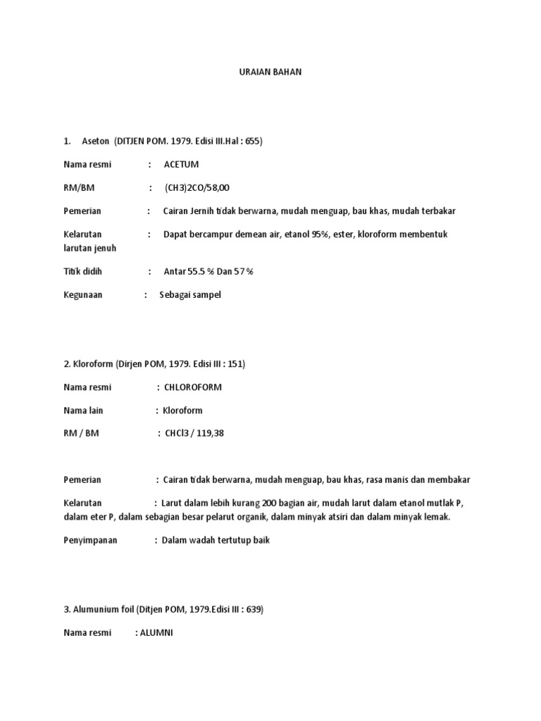 Uraian Bahan | PDF
