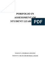 Porfolio in Assessment of Student Learning 1: Submitted By: RICHELLE S. DE LEON Submitted To: DR - Victor Michael Q. Balisi