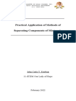 Practical Application of Methods of Separating Components of Mixture in