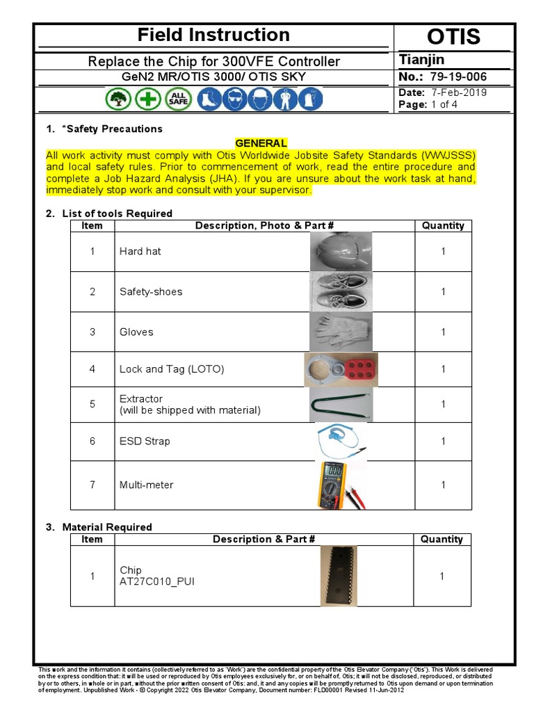 Field Instruction: Replace The Chip For 300VFE Controller | PDF