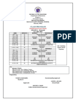 Grade 6 Class Schedule Bacacay East Central School