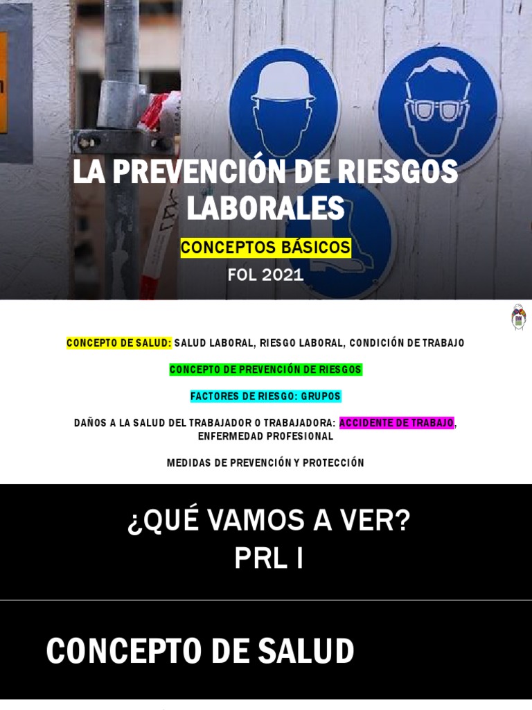 Prevención de Riesgos Laborales | PDF | Seguridad y salud ocupacional ...