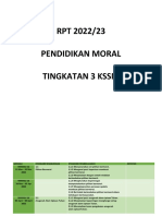 RPT 202223 Pendidikan Moral Tingkatan 3 KSSM
