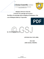 The Effect of Leadership Style On Employee Performance The Case of Ethiopian Railways Corporation