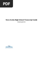 Nova Scotia High School Transcript Guide: Revised April 2015