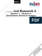Practical Research 2: Quarter 1 - Module 4: Quantitative Research Designs