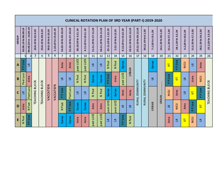 Clinical Rotation Plan Part 1 | PDF